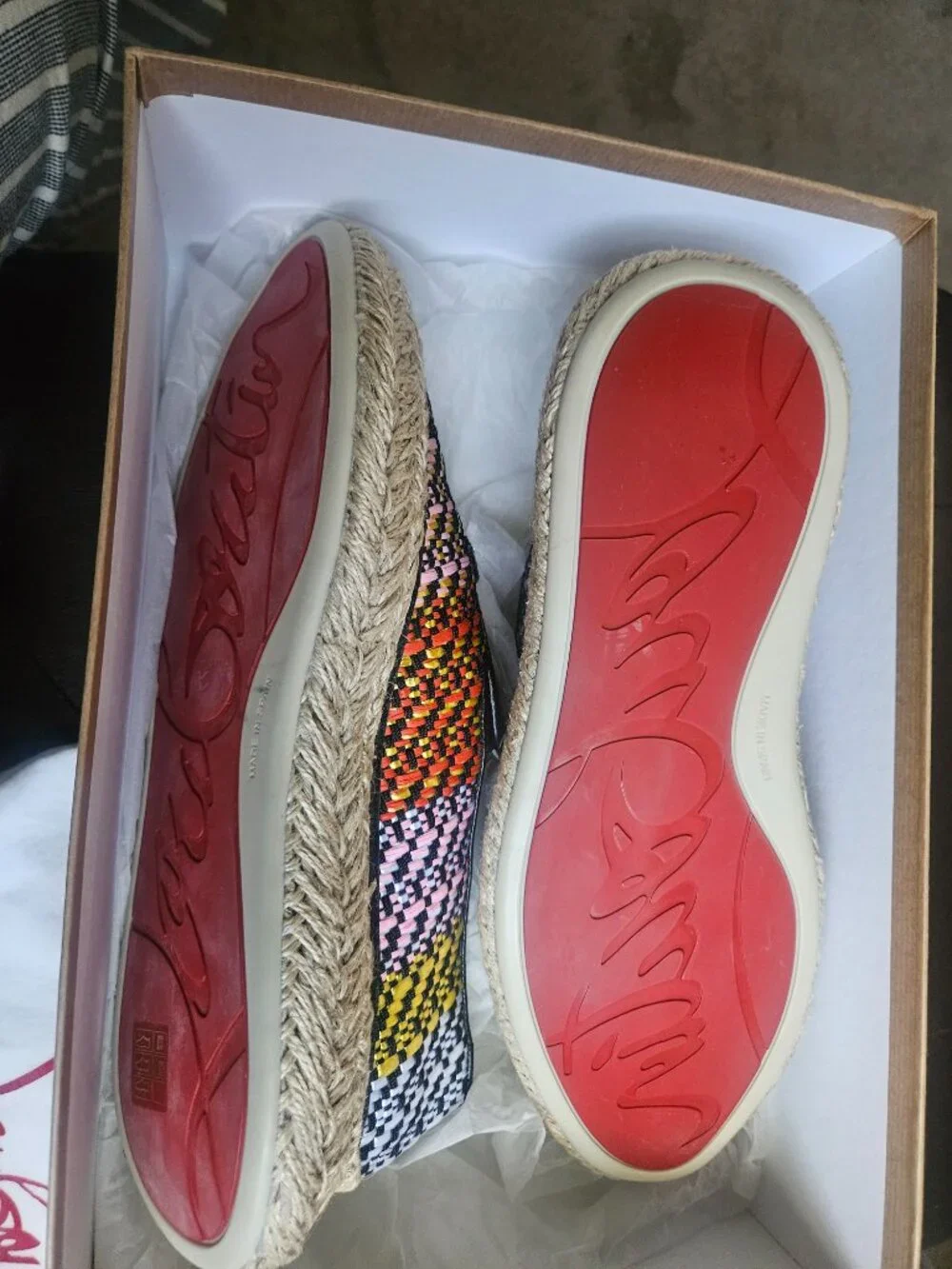 Christian Louboutin ESPANANOU CRUISE RAFFIA BISTROT CALF-MULTI SIZE 41